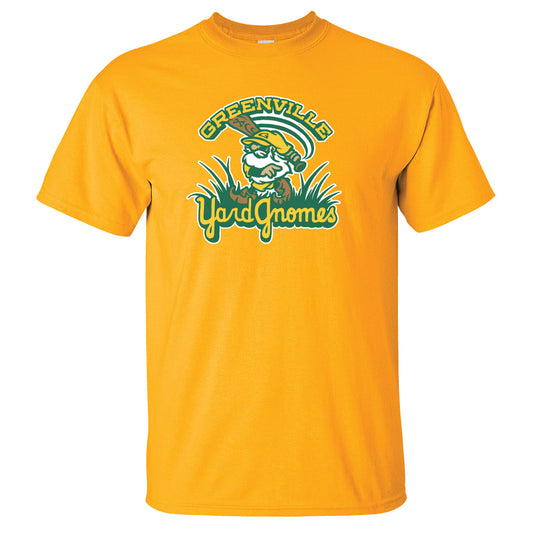 Greenville Yard Gnomes Gold Primary Logo Tee